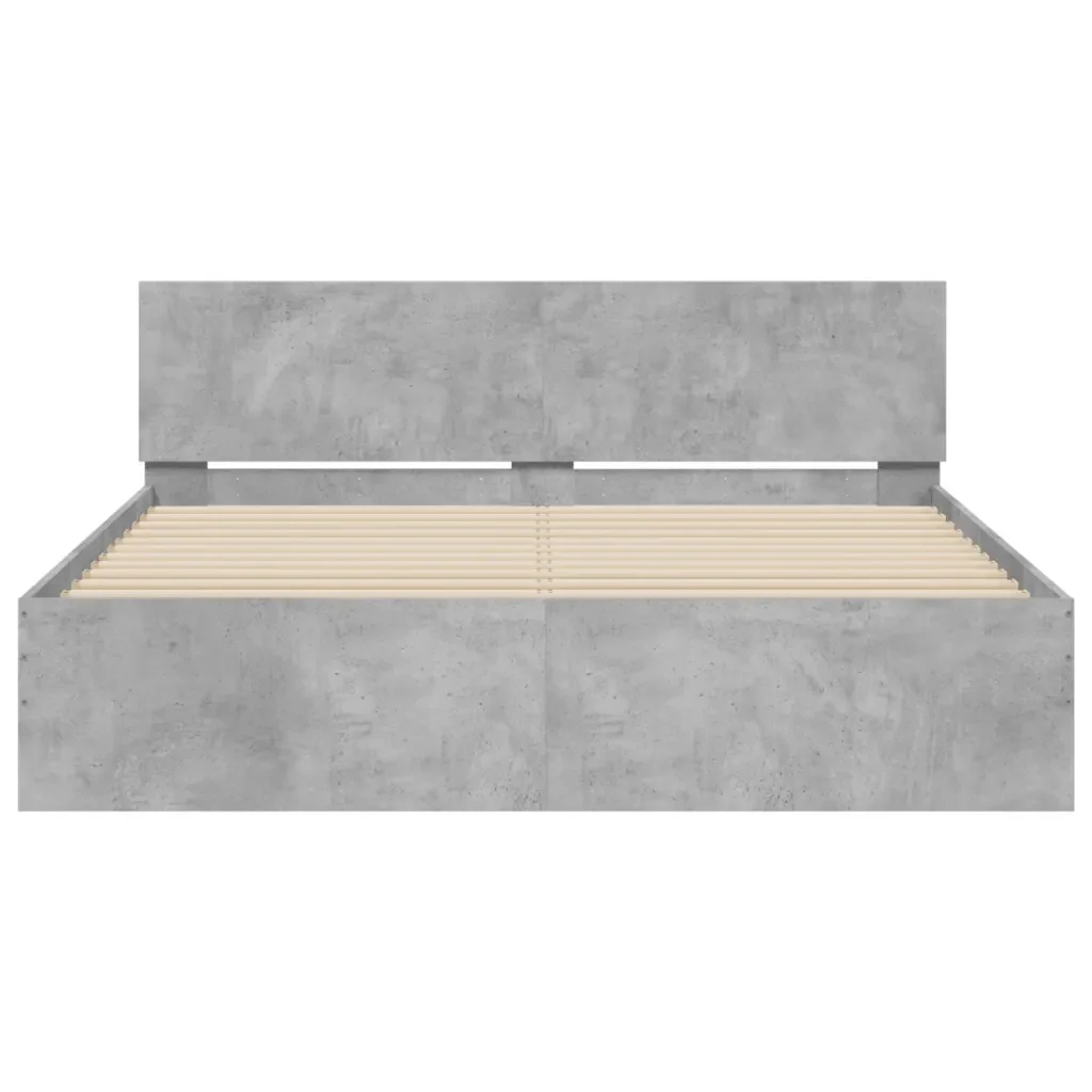 Letto matrimoniale | Letto per adulti | Giroletto con Testiera Grigio Cemento 150x200 cm - Image 5