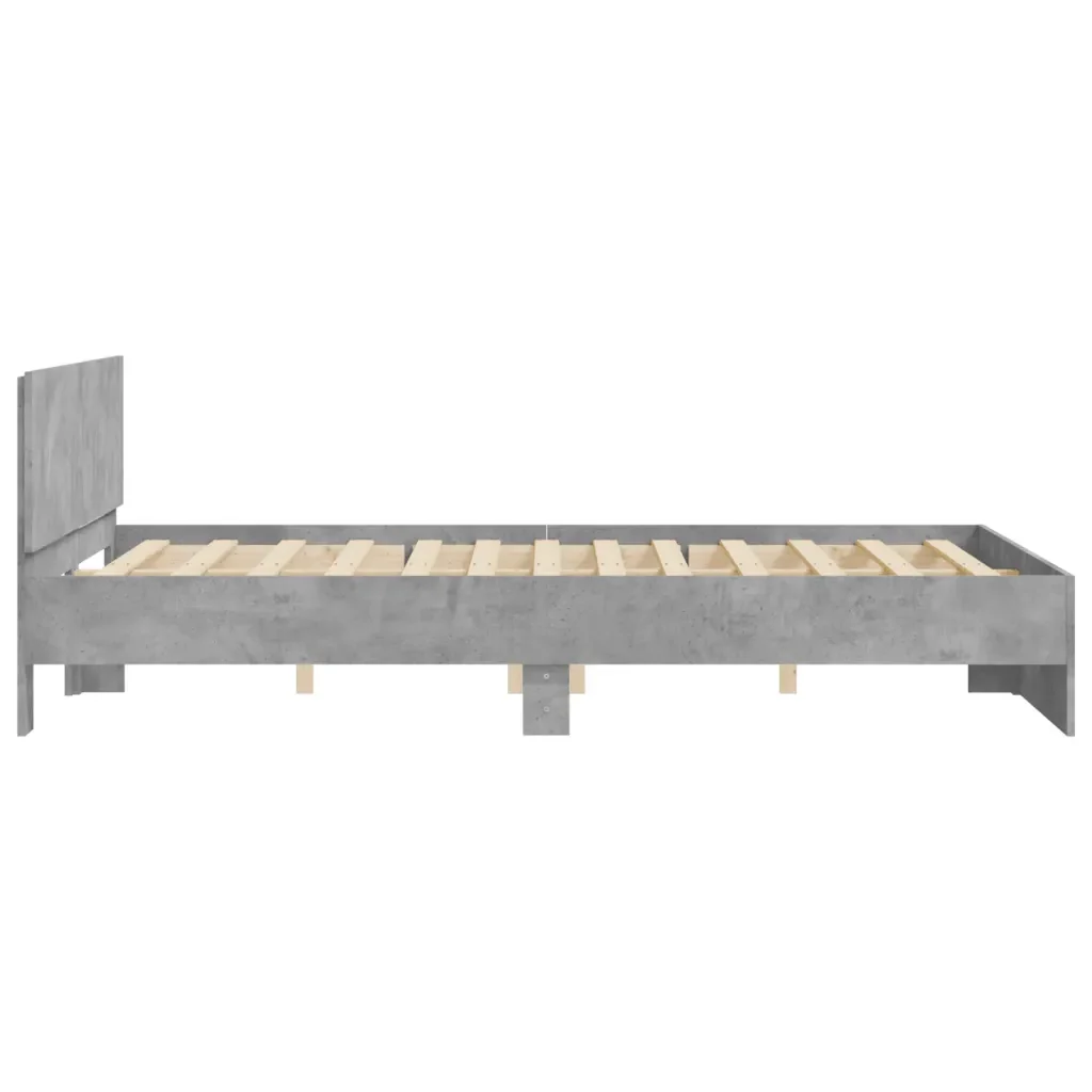 Letto matrimoniale | Letto per adulti | Giroletto con Testiera Grigio Cemento 150x200 cm - Image 6