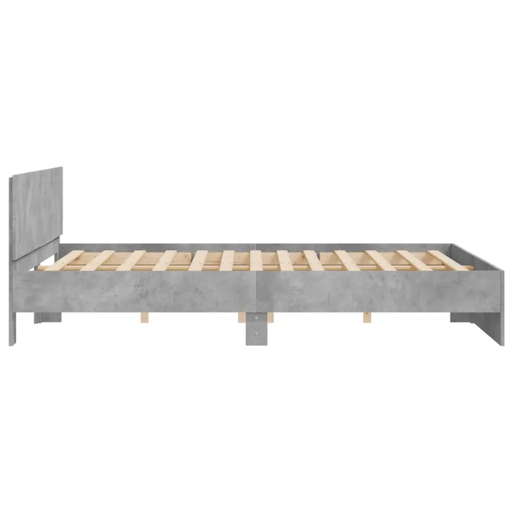 Letto matrimoniale | Letto per adulti | Giroletto con Testiera Grigio Cemento 160x200 cm - Image 6