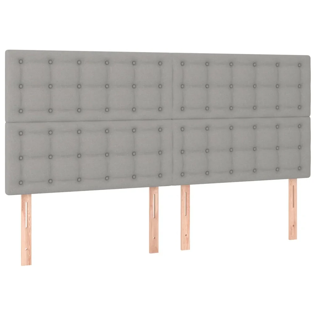 Letto matrimoniale | Letto per adulti | Giroletto con Testiera Grigio Chiaro 180x200 cm in Tessuto - Image 9