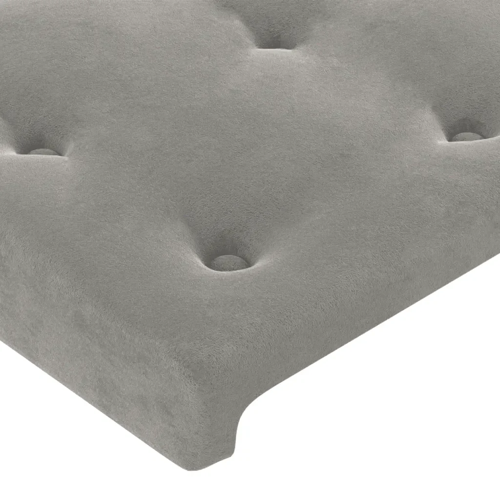 Letto matrimoniale | Letto per adulti | Giroletto con Testiera Grigio Chiaro 180x200 cm in Velluto - Image 10