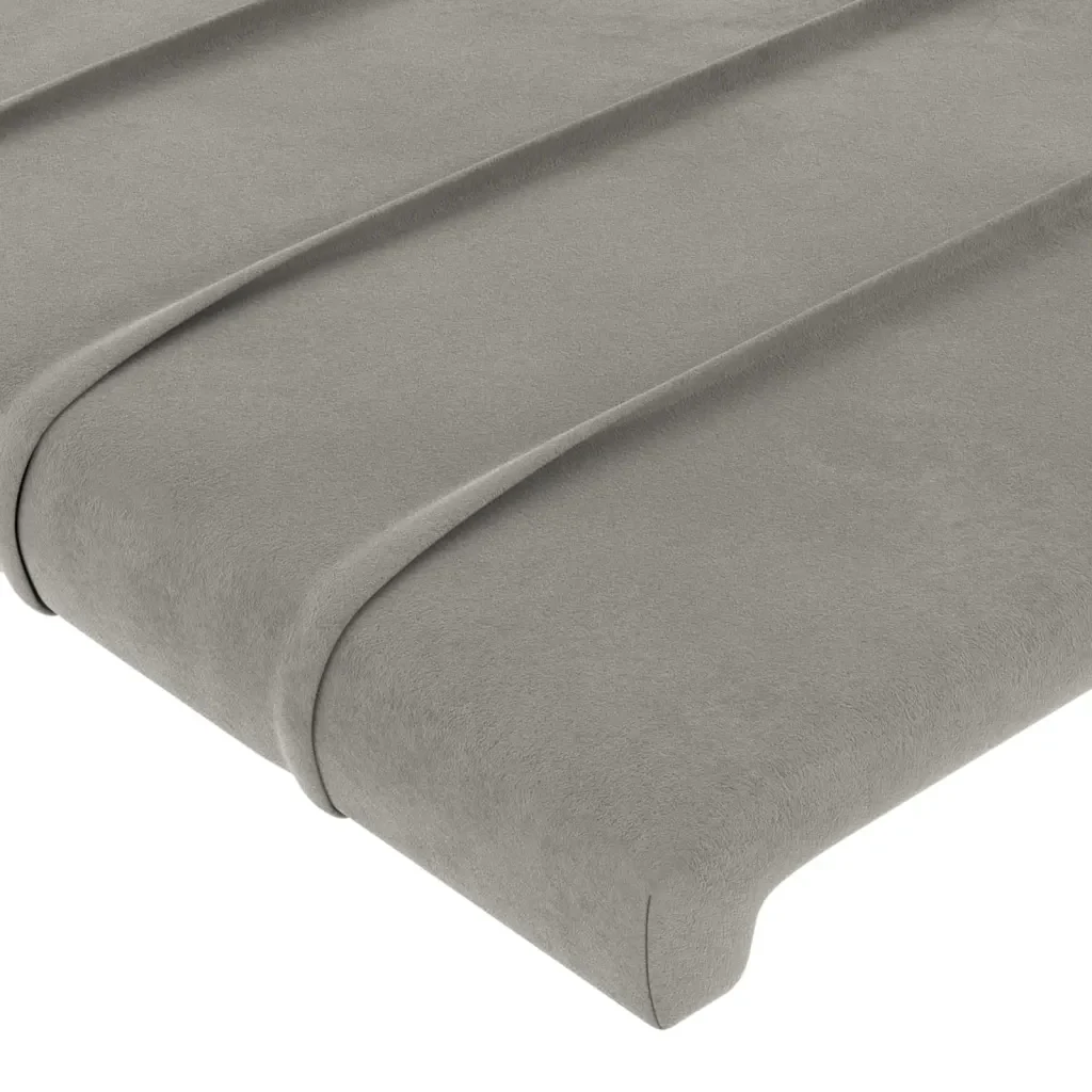 Letto matrimoniale | Letto per adulti | Giroletto con Testiera Grigio Chiaro 180x200 cm in Velluto - Image 10