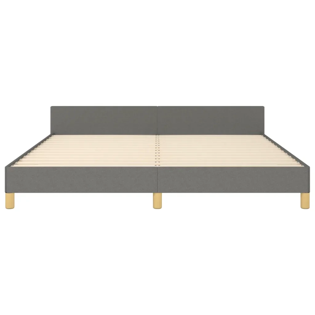 Letto matrimoniale | Letto per adulti | Giroletto con Testiera Grigio Scuro 180x200 cm in Tessuto - Image 6