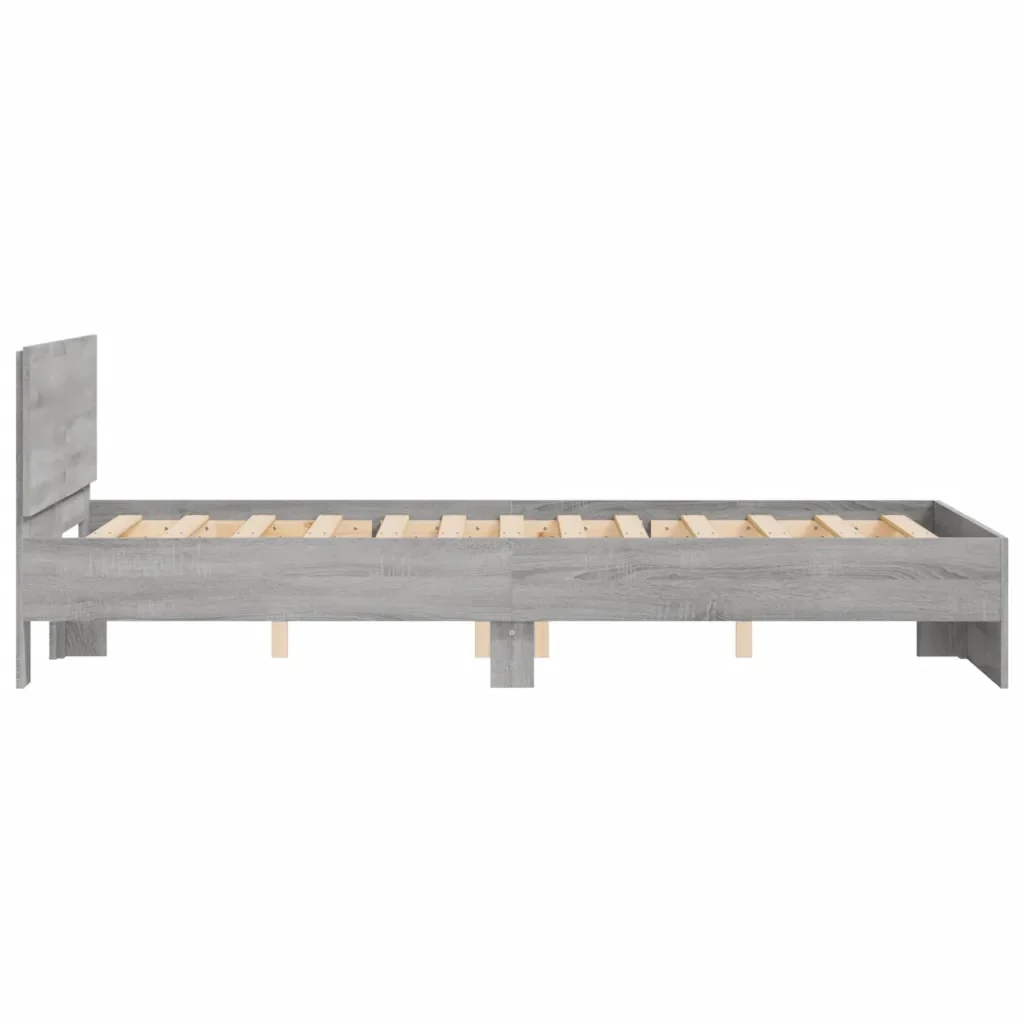 Letto matrimoniale | Letto per adulti | Giroletto con Testiera Grigio Sonoma 120x190 cm - Image 6