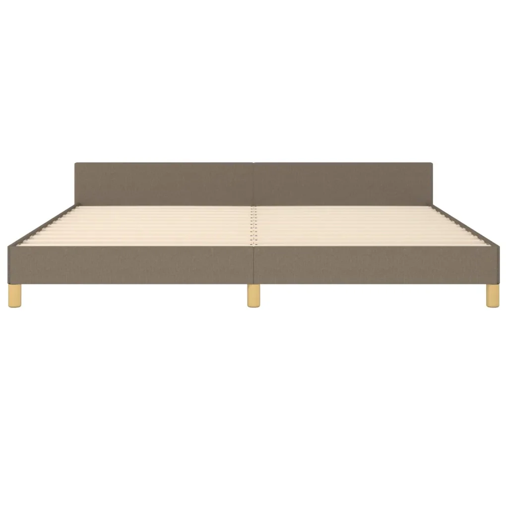 Letto matrimoniale | Letto per adulti | Giroletto con Testiera Grigio Tortora 200x200 cm in Tessuto - Image 6