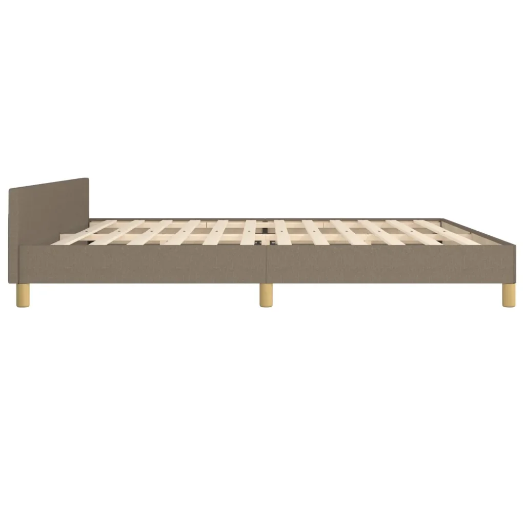 Letto matrimoniale | Letto per adulti | Giroletto con Testiera Grigio Tortora 200x200 cm in Tessuto - Image 7