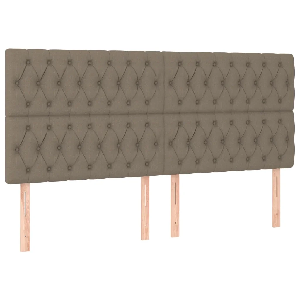 Letto matrimoniale | Letto per adulti | Giroletto con Testiera Grigio Tortora 200x200 cm in Tessuto - Image 9