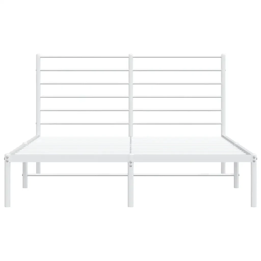 Letto matrimoniale | Letto per adulti | Giroletto con Testiera in Metallo Bianco 120x200 cm - Image 6
