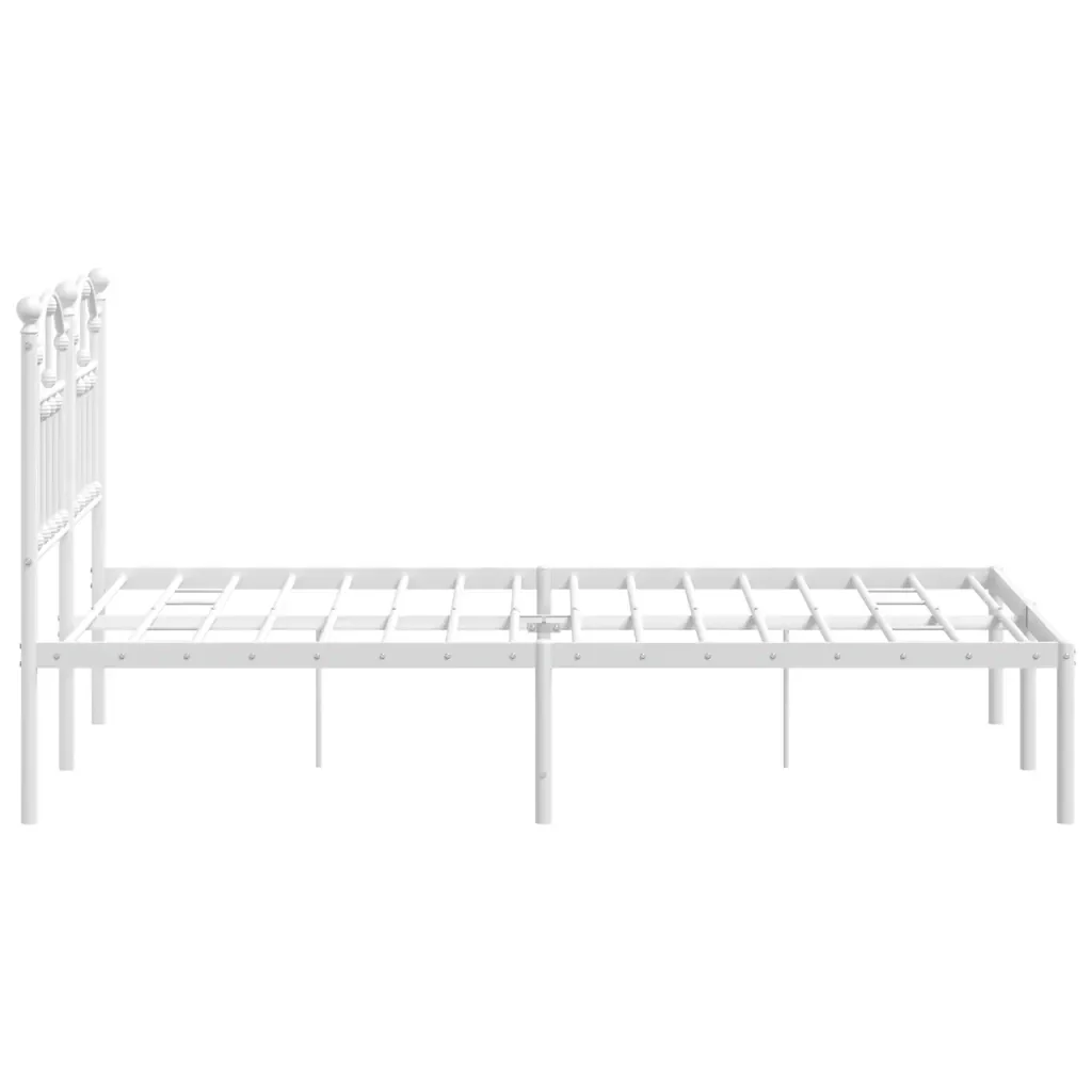 Letto matrimoniale | Letto per adulti | Giroletto con Testiera in Metallo Bianco 120x200 cm - Image 6