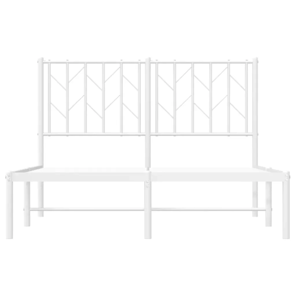 Letto matrimoniale | Letto per adulti | Giroletto con Testiera in Metallo Bianco 120x200 cm - Image 5