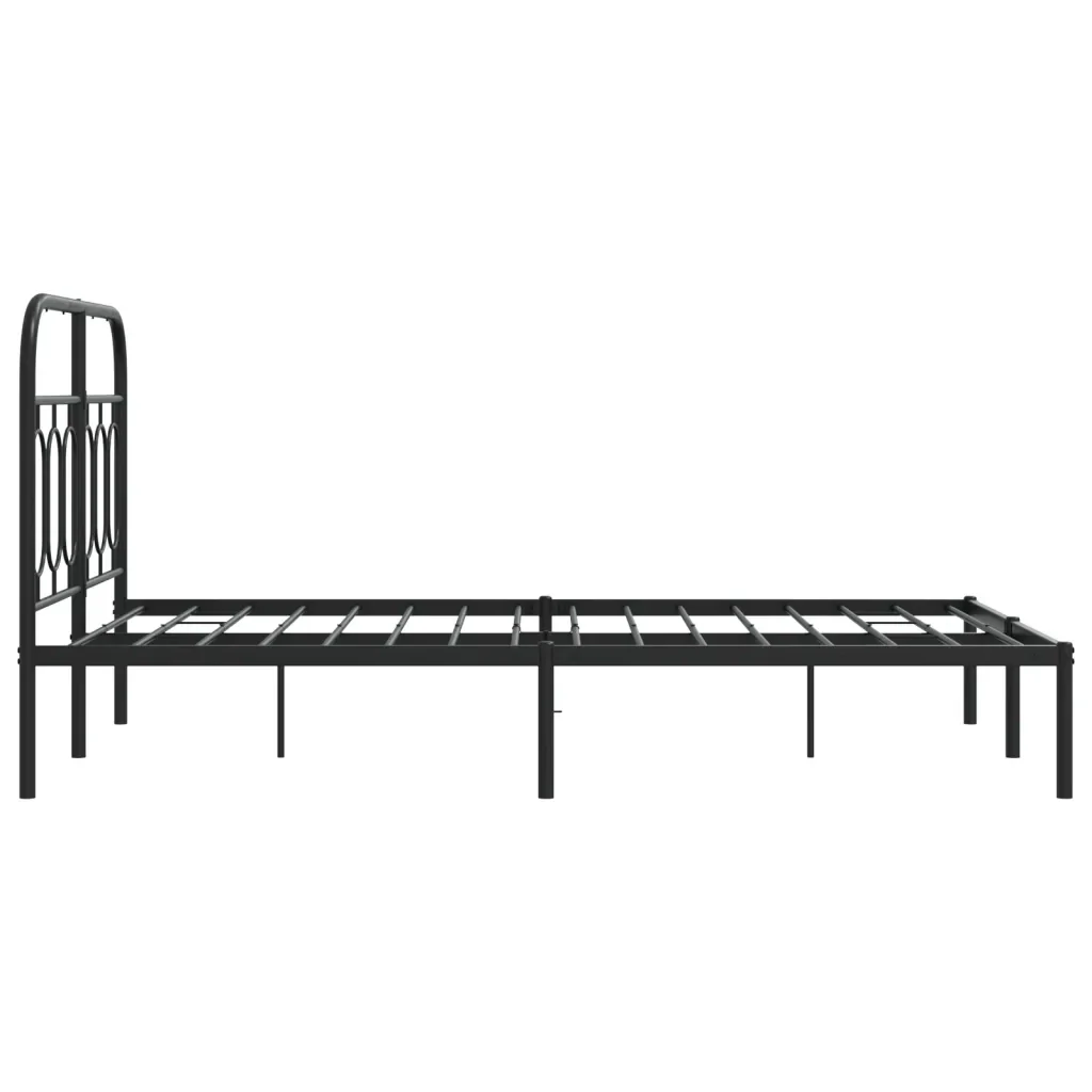 Letto matrimoniale | Letto per adulti | Giroletto con Testiera in Metallo Nero 120x190 cm - Image 5