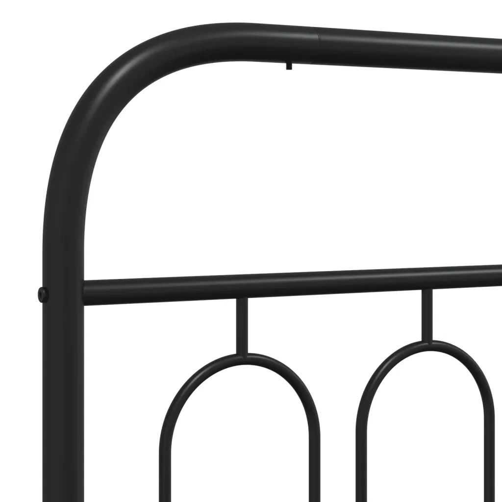 Letto matrimoniale | Letto per adulti | Giroletto con Testiera in Metallo Nero 120x190 cm - Image 7