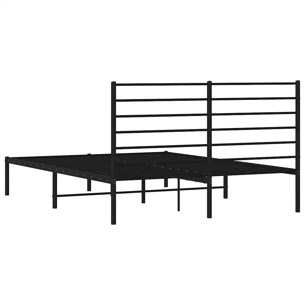 Letto matrimoniale | Letto per adulti | Giroletto con Testiera in Metallo Nero 120x190 cm - Image 8