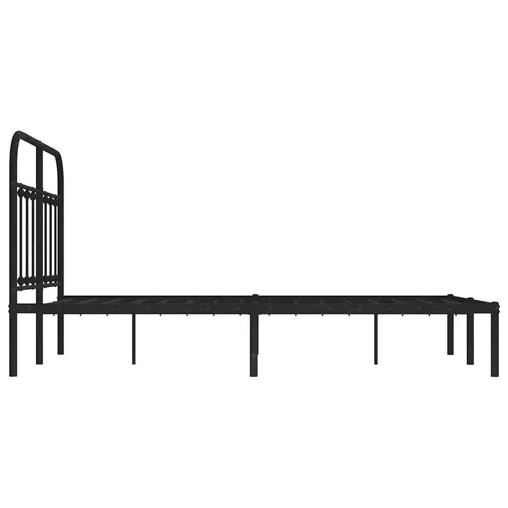 Letto matrimoniale | Letto per adulti | Giroletto con Testiera in Metallo Nero 120x190 cm - Image 7