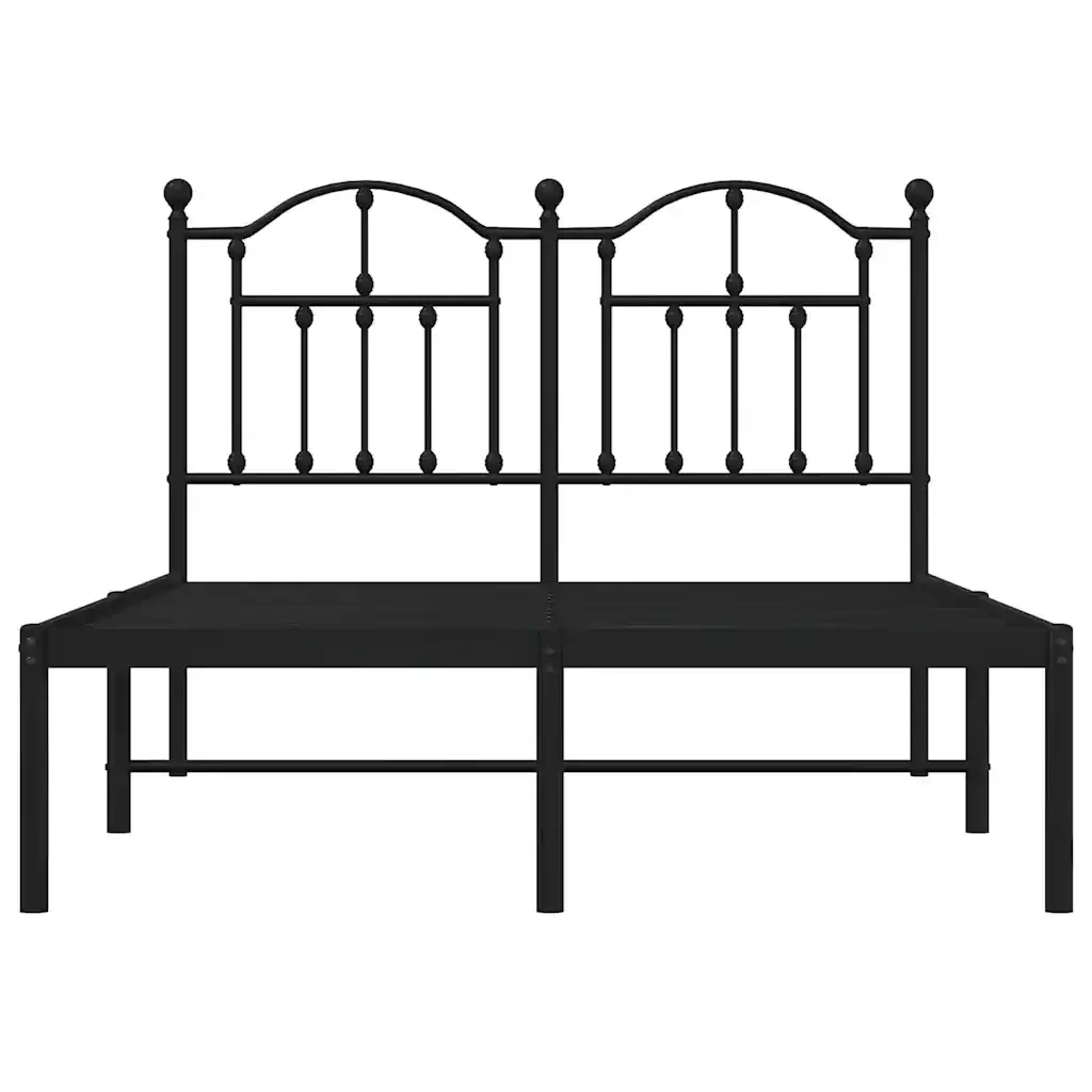 Letto matrimoniale | Letto per adulti | Giroletto con Testiera in Metallo Nero 120x190 cm - Image 5