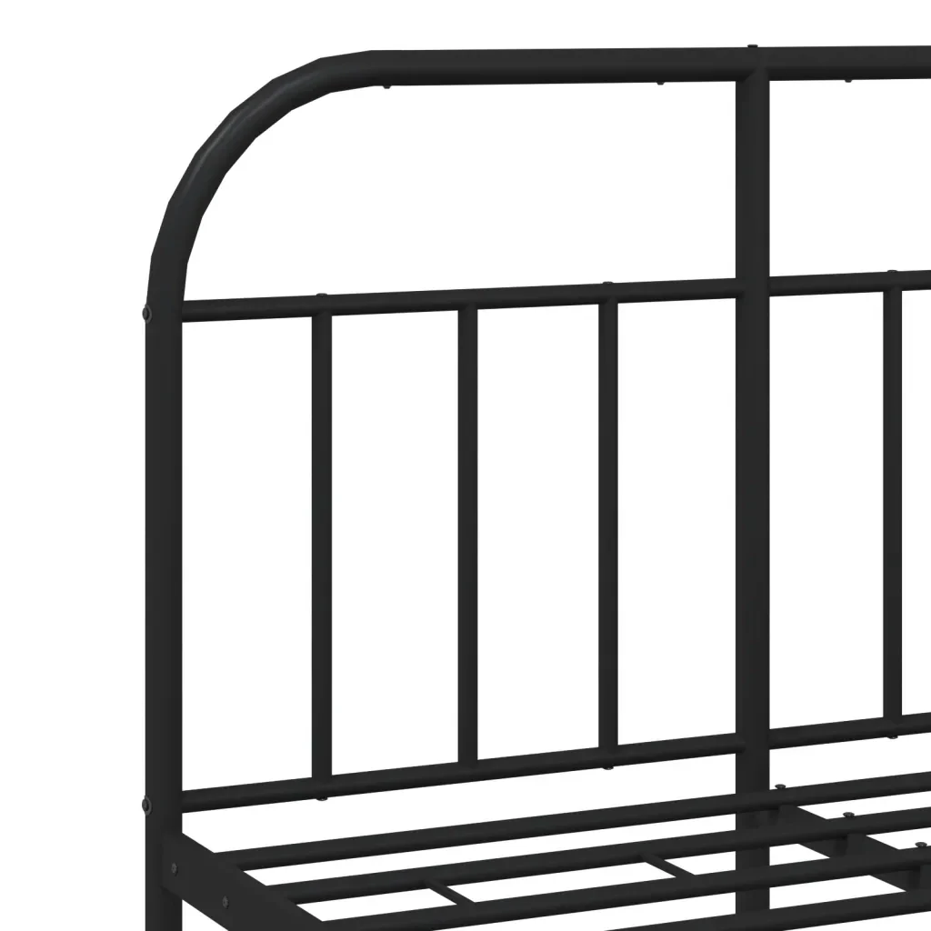Letto matrimoniale | Letto per adulti | Giroletto con Testiera in Metallo Nero 120x190 cm - Image 9