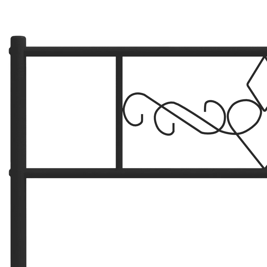 Letto matrimoniale | Letto per adulti | Giroletto con Testiera in Metallo Nero 120x190 cm - Image 8