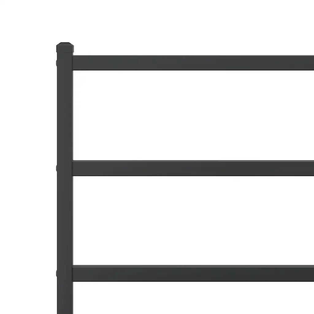 Letto matrimoniale | Letto per adulti | Giroletto con Testiera in Metallo Nero 120x190 cm - Image 8