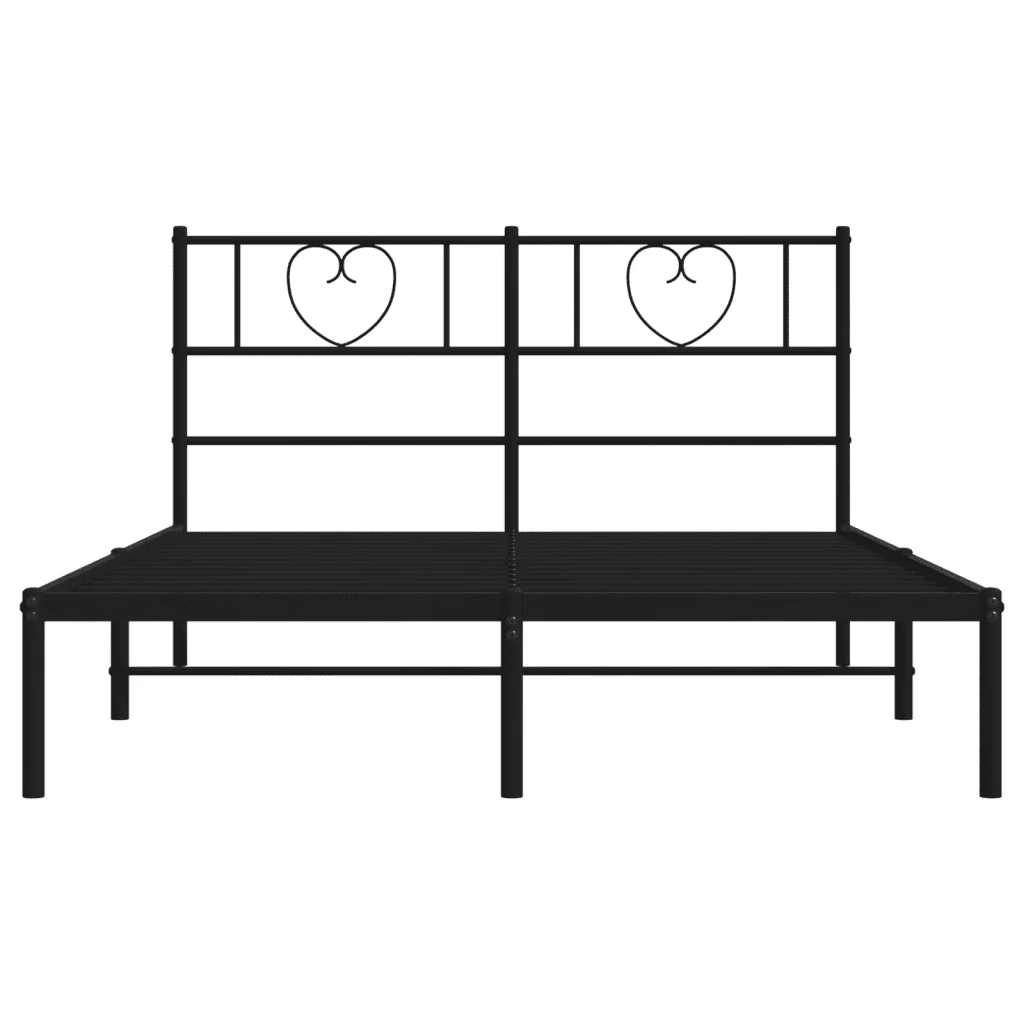 Letto matrimoniale | Letto per adulti | Giroletto con Testiera in Metallo Nero 120x190 cm - Image 5