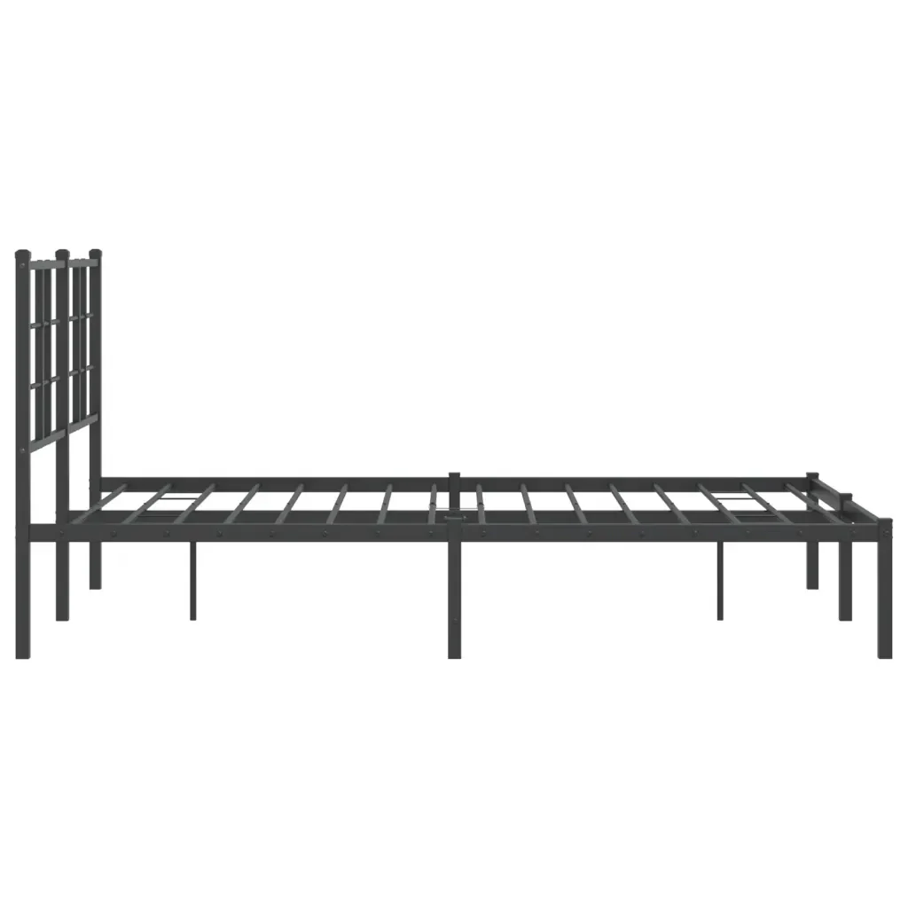 Letto matrimoniale | Letto per adulti | Giroletto con Testiera in Metallo Nero 120x190 cm - Image 6