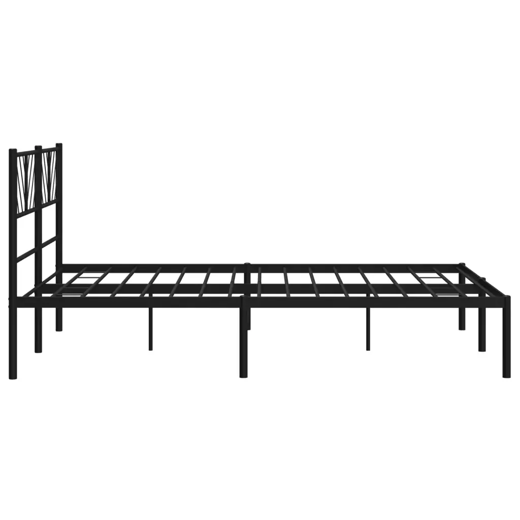 Letto matrimoniale | Letto per adulti | Giroletto con Testiera in Metallo Nero 120x190 cm - Image 6