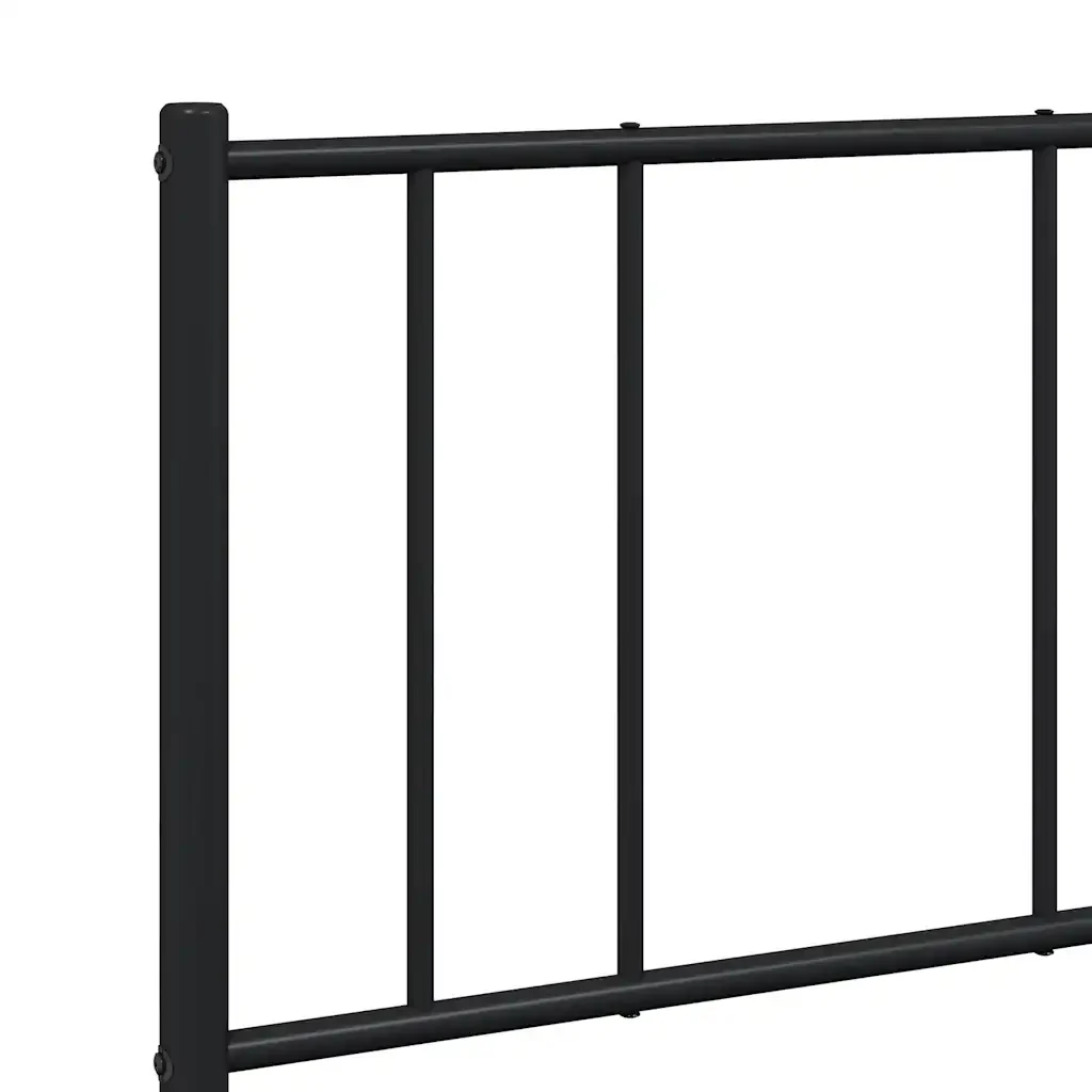 Letto matrimoniale | Letto per adulti | Giroletto con Testiera in Metallo Nero 120x190 cm - Image 9