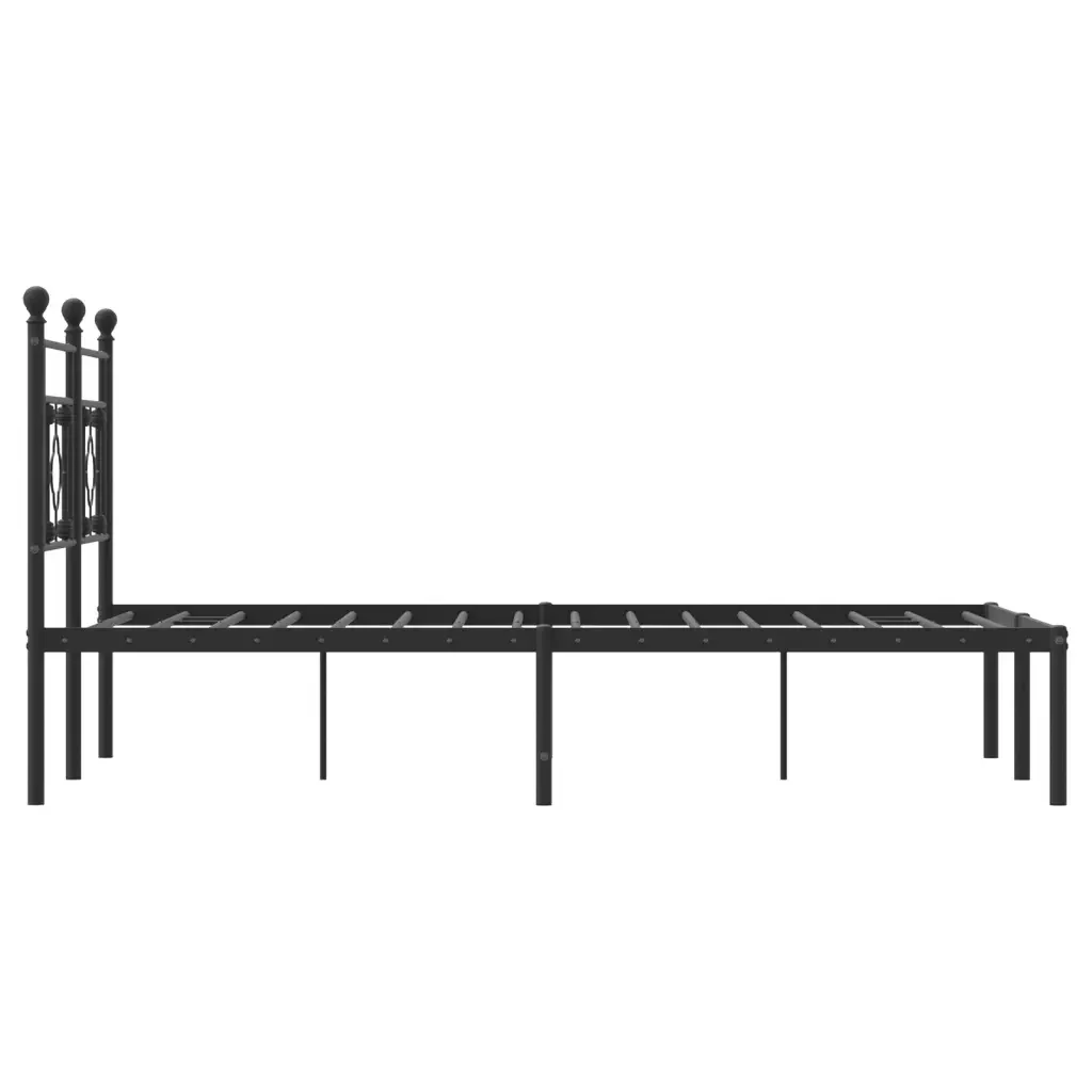 Letto matrimoniale | Letto per adulti | Giroletto con Testiera in Metallo Nero 120x190 cm - Image 6