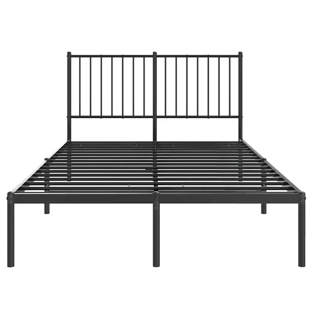 Letto matrimoniale | Letto per adulti | Giroletto con Testiera in Metallo Nero 120x190 cm - Image 5