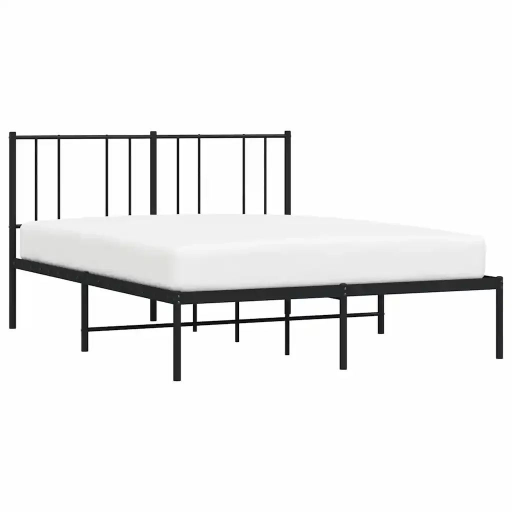 Letto matrimoniale | Letto per adulti | Giroletto con Testiera in Metallo Nero 120x200 cm - Image 5