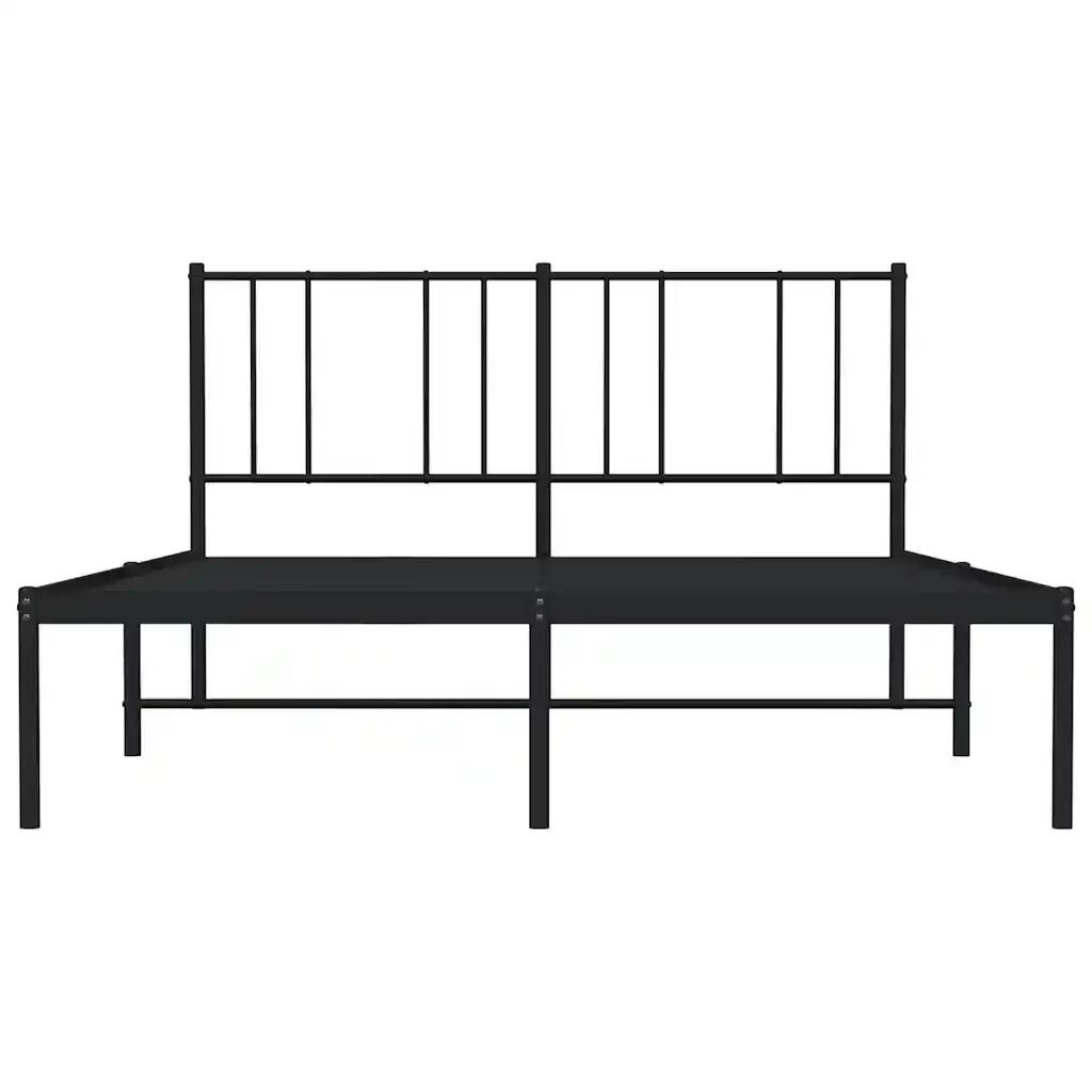 Letto matrimoniale | Letto per adulti | Giroletto con Testiera in Metallo Nero 120x200 cm - Image 6