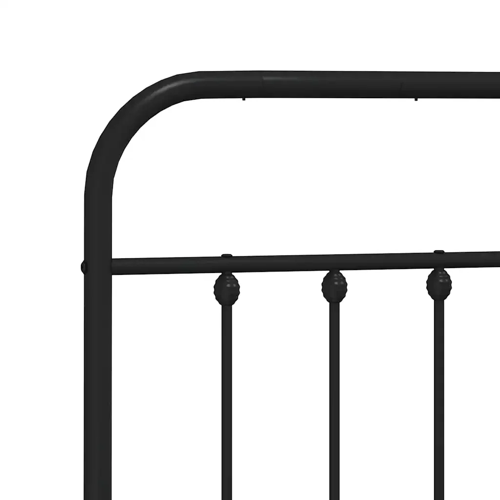 Letto matrimoniale | Letto per adulti | Giroletto con Testiera in Metallo Nero 120x200 cm - Image 9