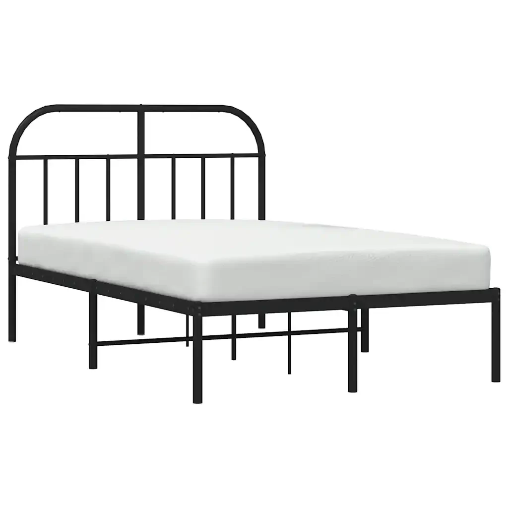 Letto matrimoniale | Letto per adulti | Giroletto con Testiera in Metallo Nero 120x200 cm - Image 5