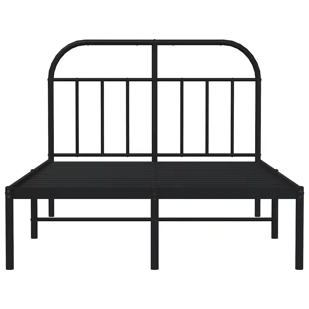 Letto matrimoniale | Letto per adulti | Giroletto con Testiera in Metallo Nero 120x200 cm - Image 6