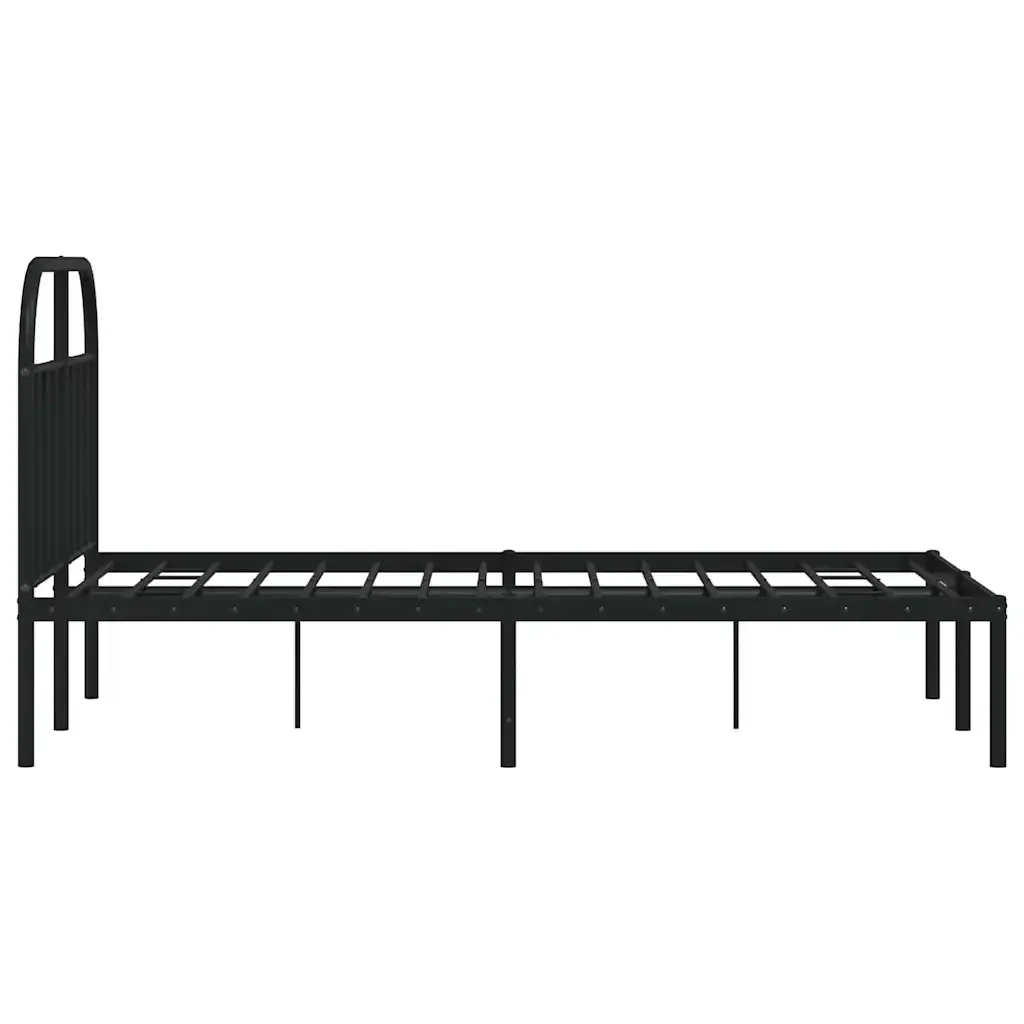 Letto matrimoniale | Letto per adulti | Giroletto con Testiera in Metallo Nero 120x200 cm - Image 7