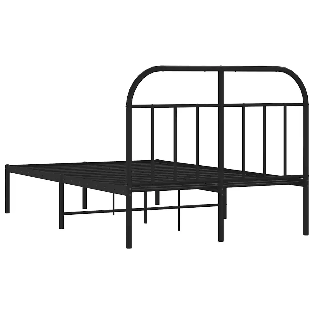 Letto matrimoniale | Letto per adulti | Giroletto con Testiera in Metallo Nero 120x200 cm - Image 8