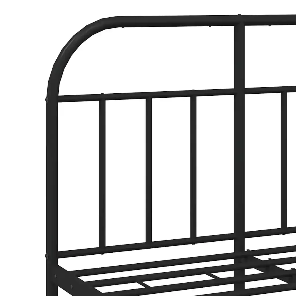 Letto matrimoniale | Letto per adulti | Giroletto con Testiera in Metallo Nero 120x200 cm - Image 9