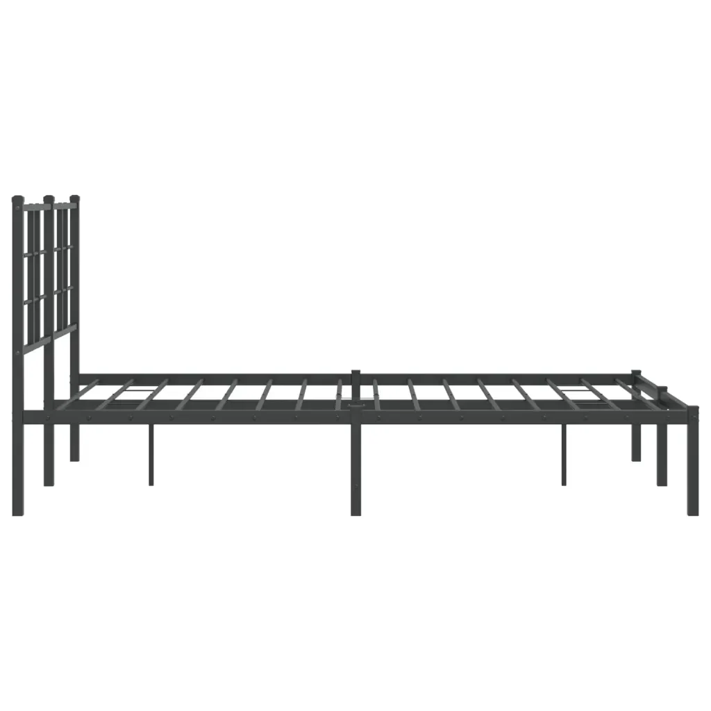 Letto matrimoniale | Letto per adulti | Giroletto con Testiera in Metallo Nero 120x200 cm - Image 6
