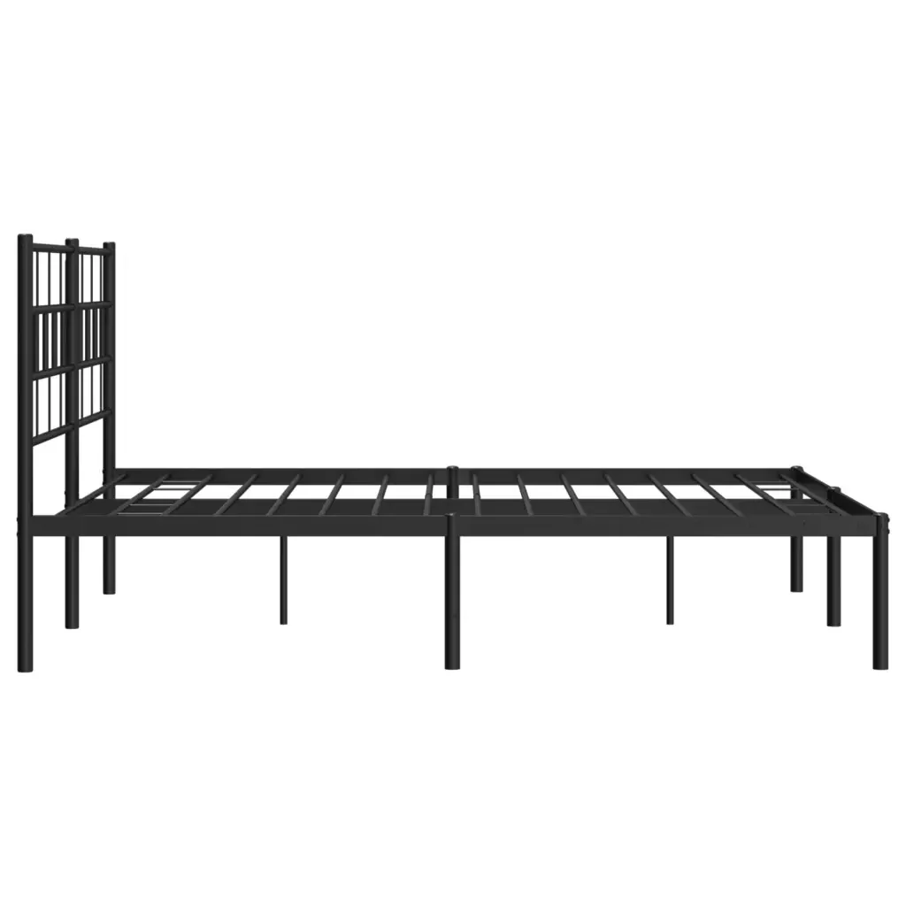 Letto matrimoniale | Letto per adulti | Giroletto con Testiera in Metallo Nero 120x200 cm - Image 6