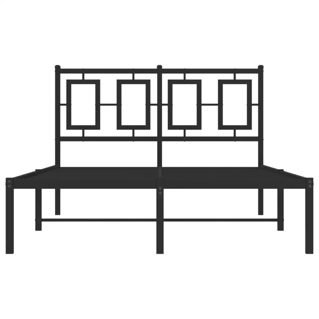 Letto matrimoniale | Letto per adulti | Giroletto con Testiera in Metallo Nero 120x200 cm - Image 5