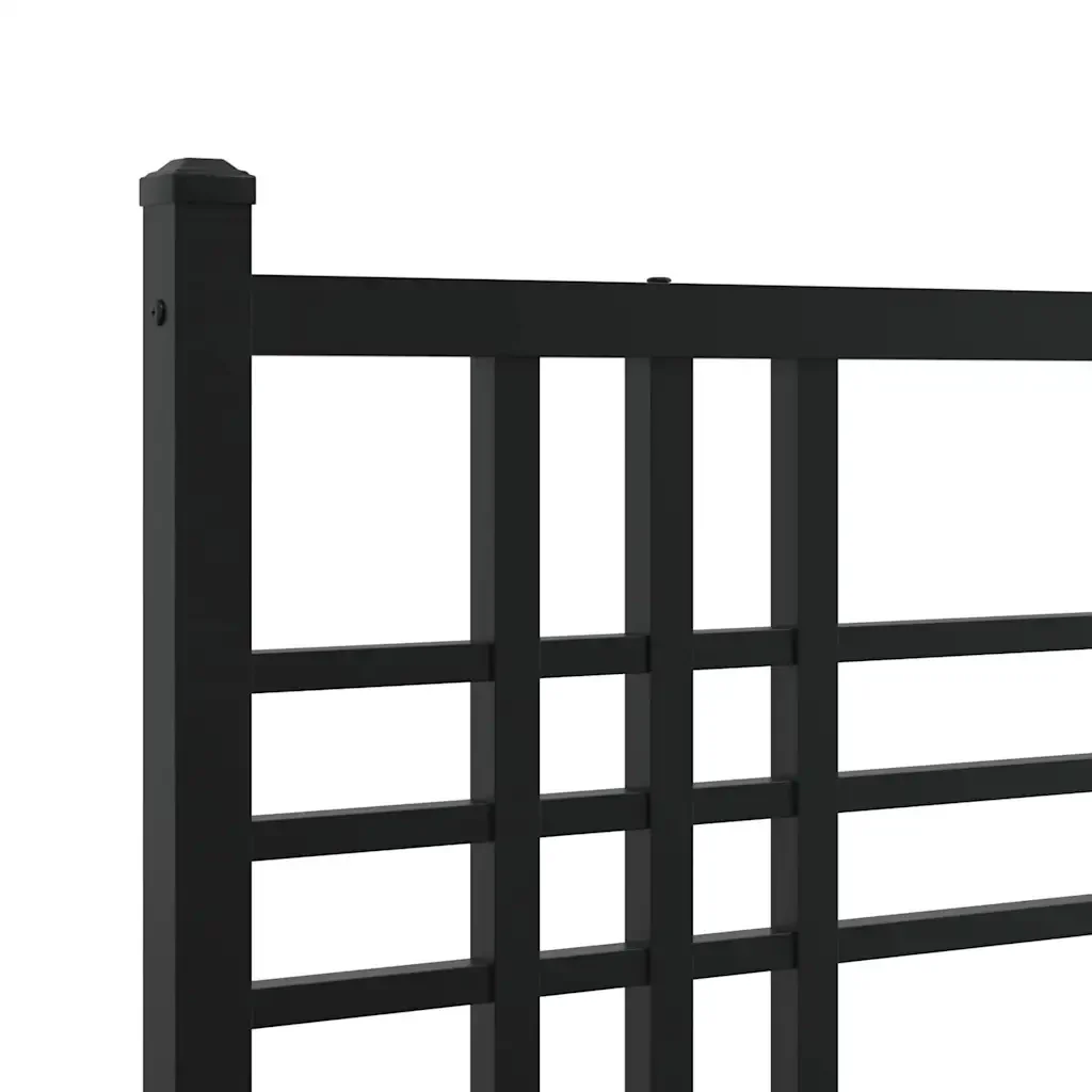 Letto matrimoniale | Letto per adulti | Giroletto con Testiera in Metallo Nero 120x200 cm - Image 7