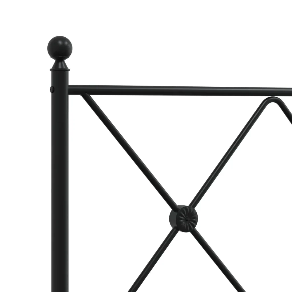 Letto matrimoniale | Letto per adulti | Giroletto con Testiera in Metallo Nero 120x200 cm - Image 7
