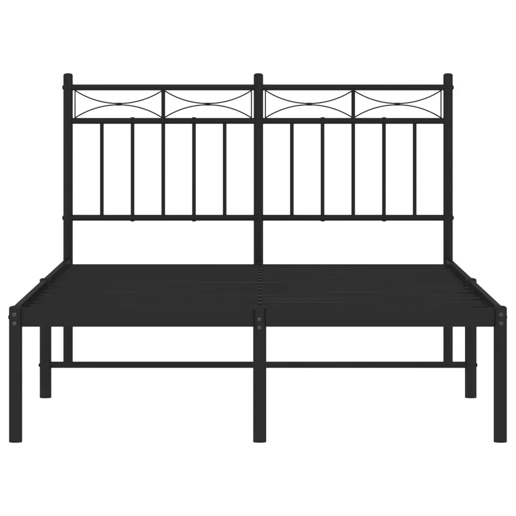 Letto matrimoniale | Letto per adulti | Giroletto con Testiera in Metallo Nero 120x200 cm - Image 5
