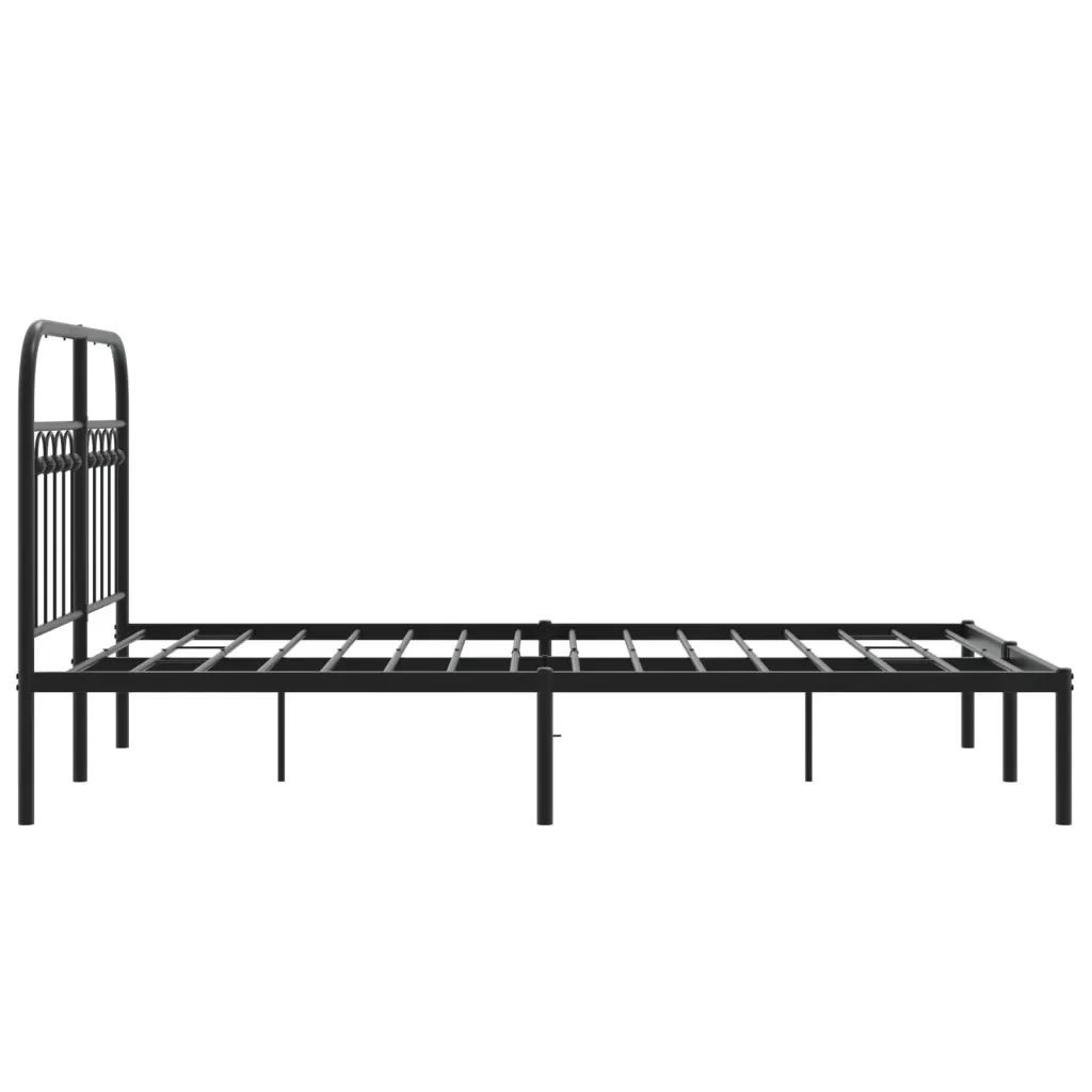Letto matrimoniale | Letto per adulti | Giroletto con Testiera in Metallo Nero 120x200 cm - Image 5