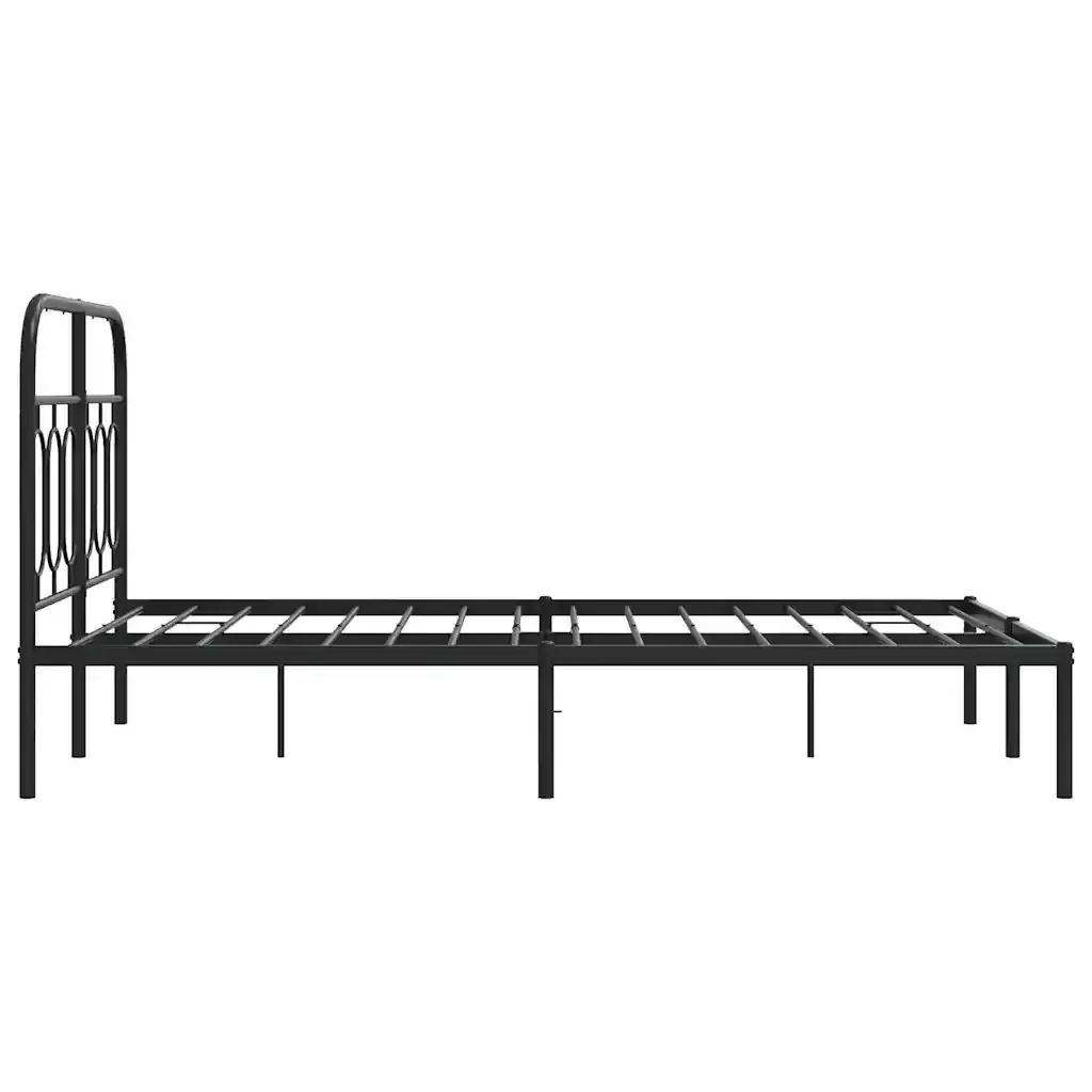 Letto matrimoniale | Letto per adulti | Giroletto con Testiera in Metallo Nero 120x200 cm - Image 5