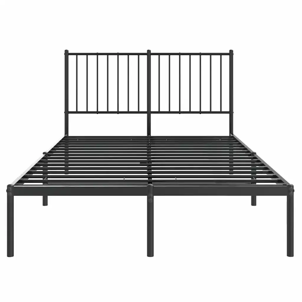 Letto matrimoniale | Letto per adulti | Giroletto con Testiera in Metallo Nero 120x200 cm - Image 5
