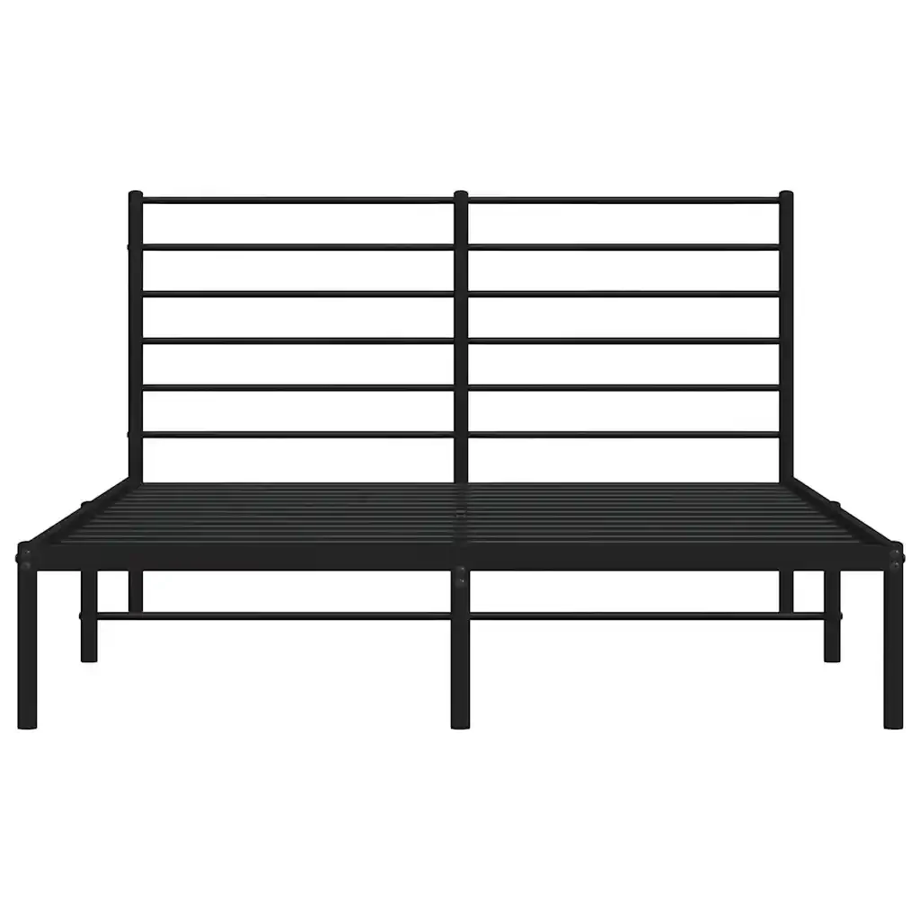 Letto matrimoniale | Letto per adulti | Giroletto con Testiera in Metallo Nero 120x200 cm - Image 6