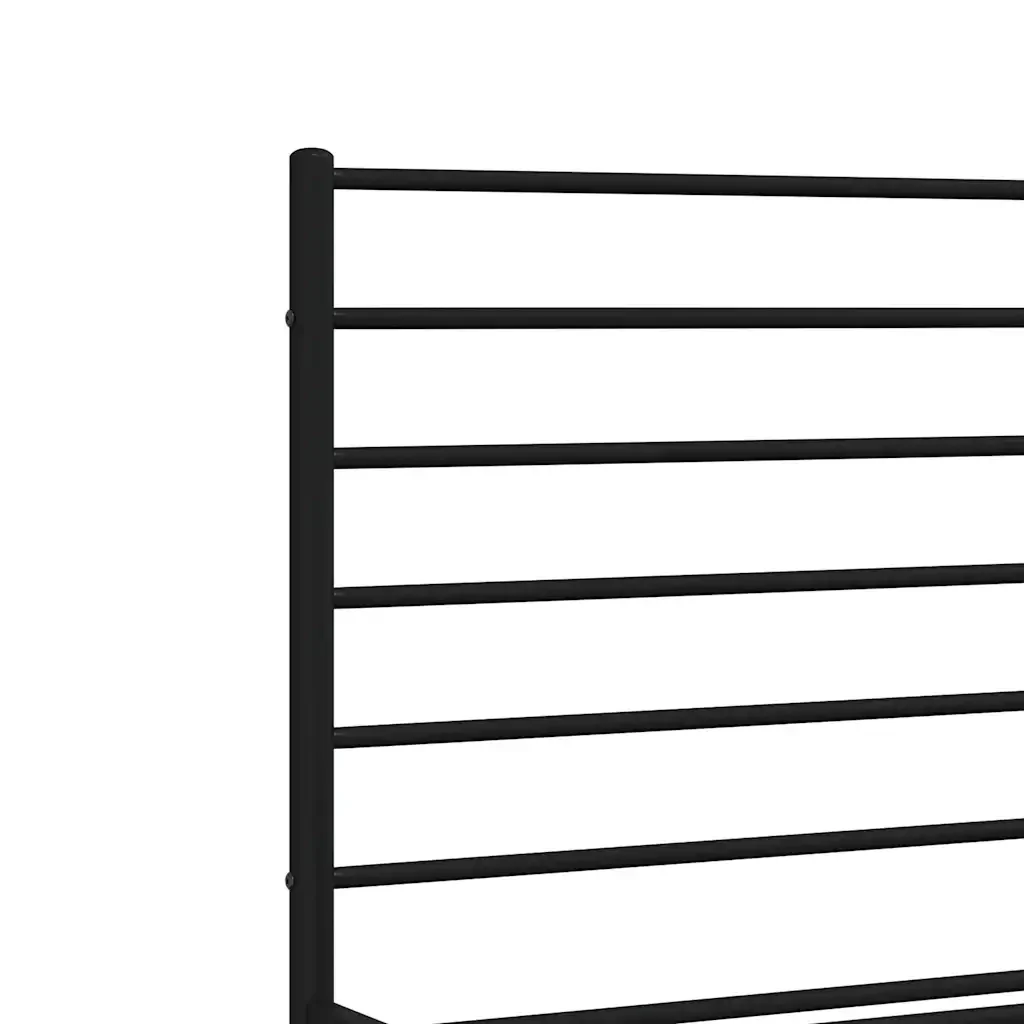 Letto matrimoniale | Letto per adulti | Giroletto con Testiera in Metallo Nero 120x200 cm - Image 9