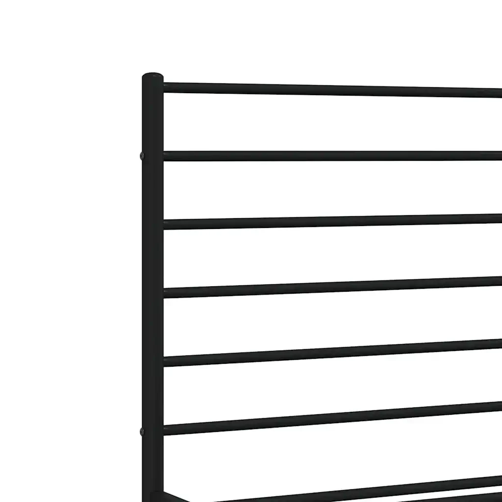 Letto matrimoniale | Letto per adulti | Giroletto con Testiera in Metallo Nero 135x190 cm - Image 9