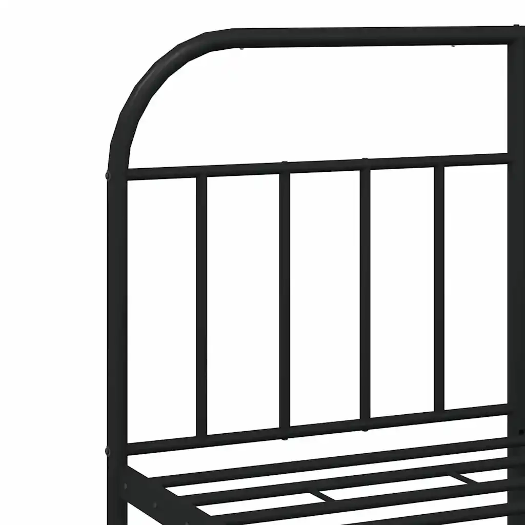 Letto matrimoniale | Letto per adulti | Giroletto con Testiera in Metallo Nero 135x190 cm - Image 9