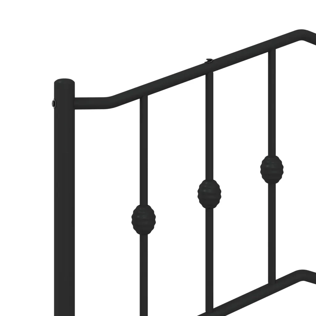 Letto matrimoniale | Letto per adulti | Giroletto con Testiera in Metallo Nero 140x190 cm - Image 8